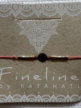 Katahati Fineline Bali Bracelet — Bronze Mandala — Pink — Adjustable — NWT